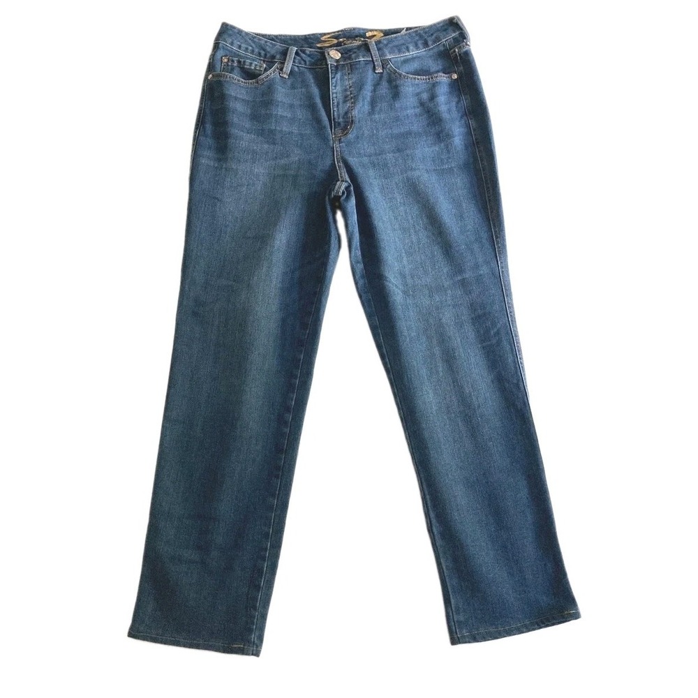Seven7 Jeans Women 8 Weekend Boyfriend Blue Mid Rise Relaxed Stretch Denim